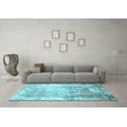 thumbnail image 3 of Ahgly Company Indoor Square Abstract Light Blue Modern Area Rugs, 7' Square, 3 of 4