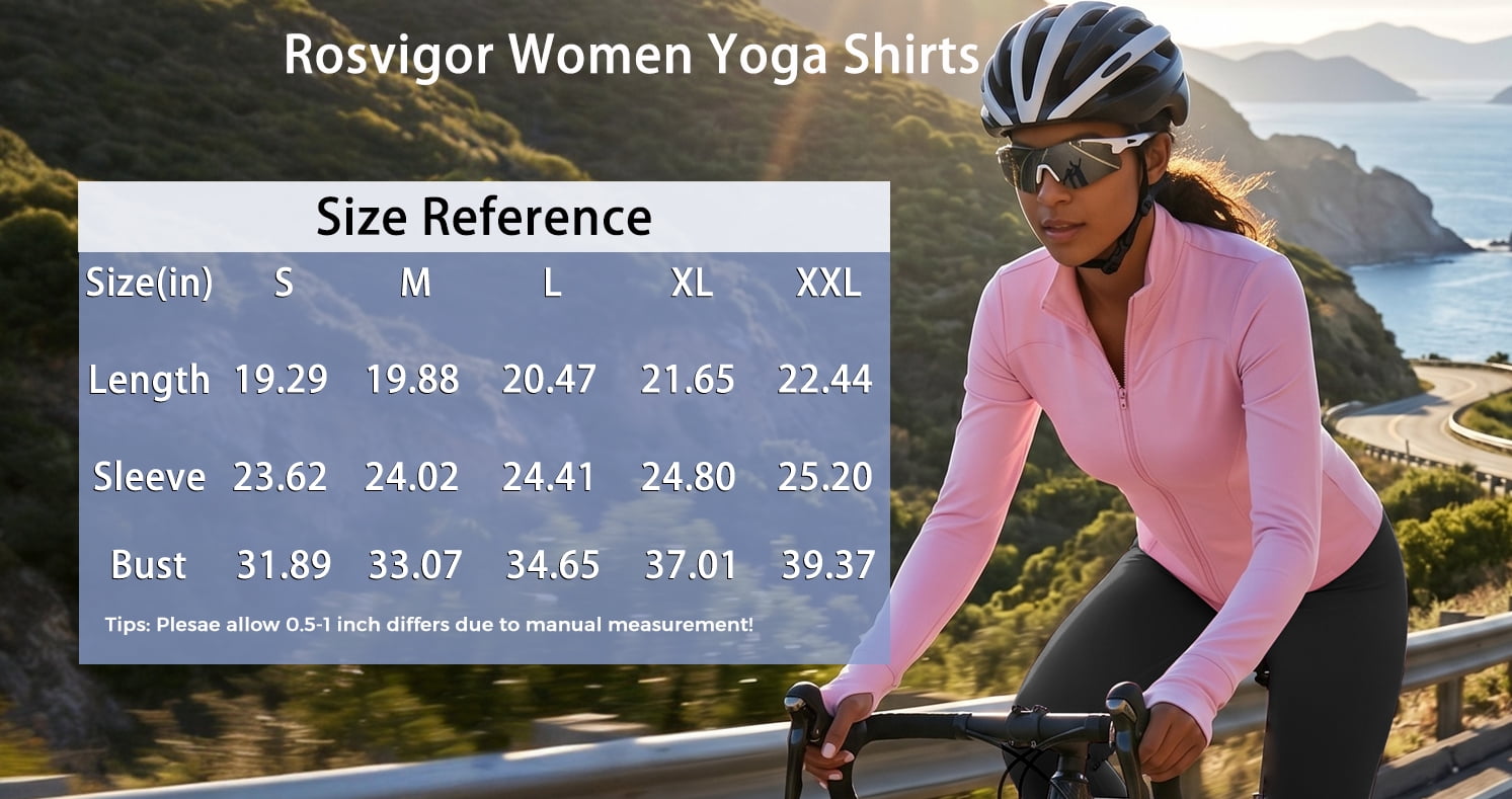 Rosvigor Women’s UPF 50+ Lightweight Athletic Jacket – Full Zip Sun Protection Long Sleeve Hiking Shirt with Thumb Holes