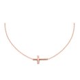 thumbnail image 2 of 14k Yellow,White or Pink Rose Gold Sideways Cross Bracelet Adjustable Chain 7-7.5 Inches, 2 of 5