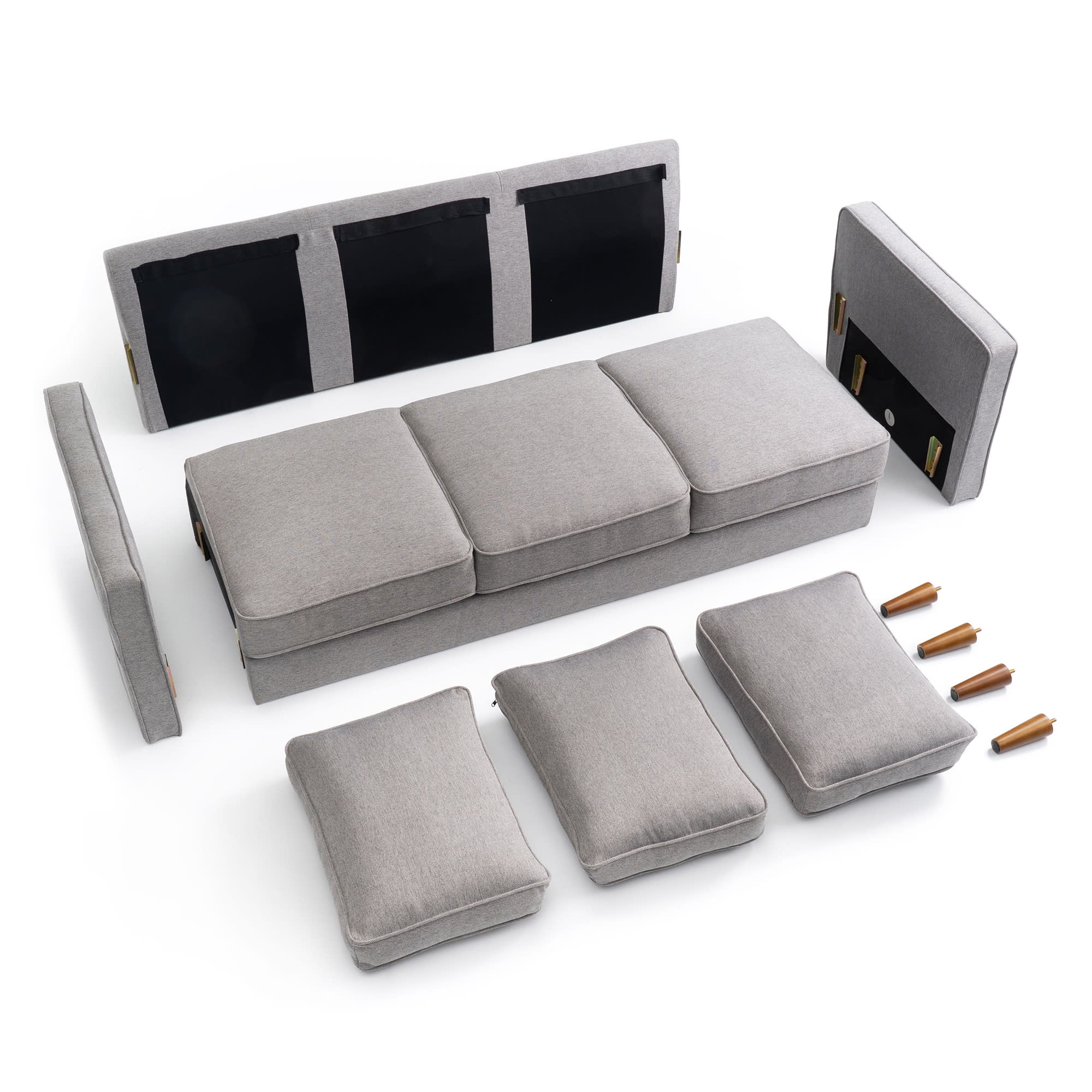 Hana modern linen fabric loveseat discount