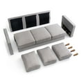 thumbnail image 7 of Mellow Hana Modern Upholstered Linen Fabric Sofa with Armrest Pockets, Heather Grey, 7 of 7