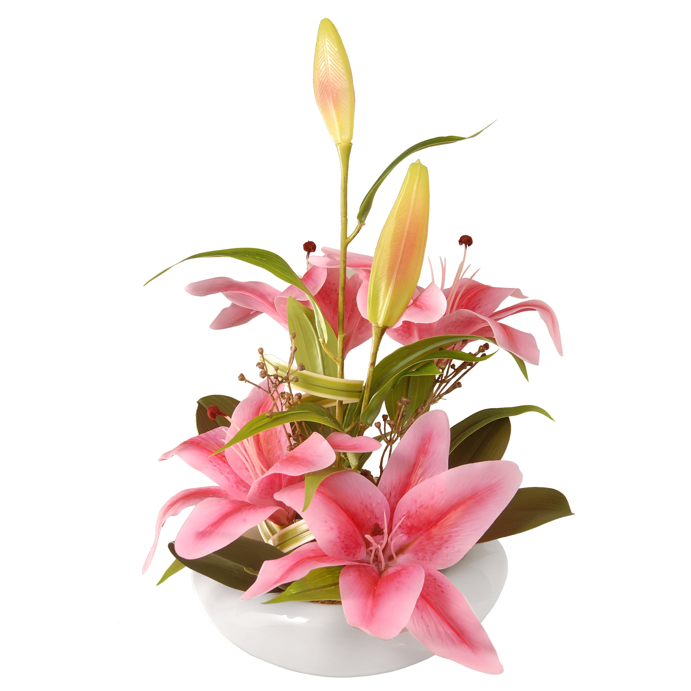 National Tree 18 inch Pink Lily Flowers