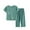 Mint Green, variant on Women Cotton Linen Pajamas Set Comfy Pajamas, Ladies Pyjamas Set Floral Printing Short Sleeve Loungewear Top and Wide Leg Pants Cropped Trousers Soft Nightwear Sleepwear Blue XXL