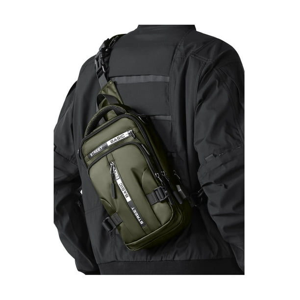 Mochila bandolera Sling SEAFEW Small para hombre, color verde oliva