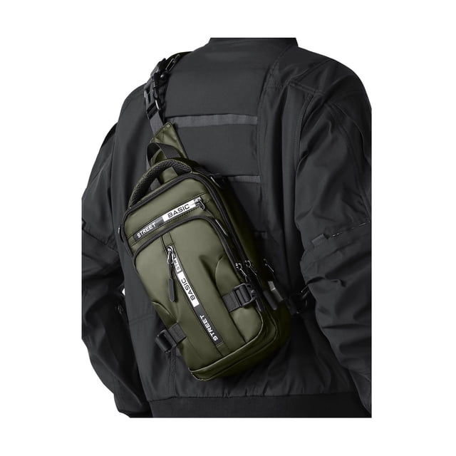 Mochila bandolera Sling SEAFEW Small para hombre, color verde oliva