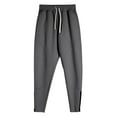 thumbnail image 4 of cfhntfmh Mens Athletic Workout Sweatpants Ankle Zip Gym Joggers Elastic Waist Solid Color Tapered Jogging Pants with Pockets（Dark Gray,Small), 4 of 7