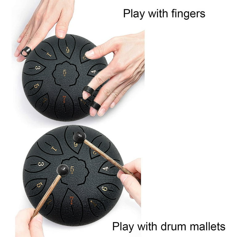 11 Notes 6 Inch Panda Drum Steel Tongue Drum Kit For Beginner Adult Kids