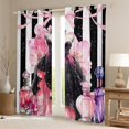 thumbnail image 2 of Homewish Black Pink Dress Black Out Curtains for Girl, Modern Fashion Artwork Curtains Pack of 2 (42x63 Each), Chic Stripes Lines Bedroom Curtains, Living Room Curtains Decor, 2 of 6