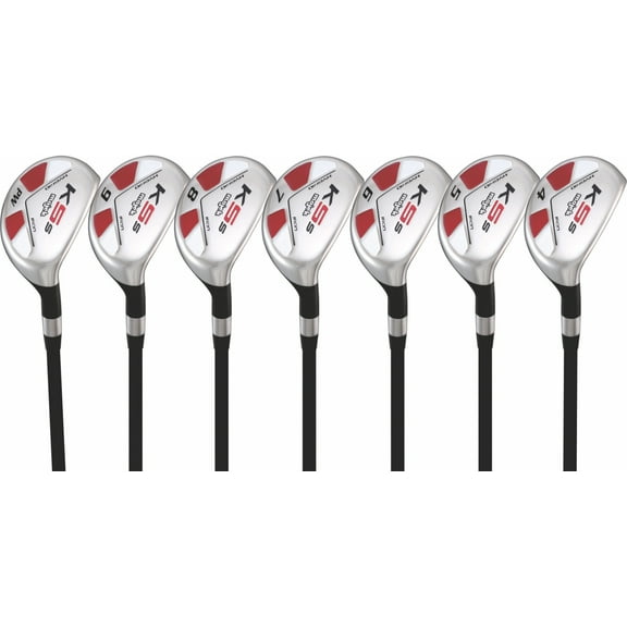 Majek Men's Golf All Hybrid Complete Full Set, which Includes: #4, 5, 6, 7, 8, 9, PW Regular Flex Graphite Shaft. Right Handed New Utility “R” Flex Club