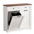 thumbnail image 2 of AHB Double Tilt Out Trash Cabinet with Drawers for Two 10 Gallon Bins, Kitchen Trash Can Storage Organizer, 35.63"L x 13"W x 35.63"H, White, 2 of 8