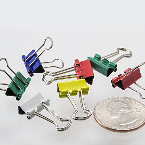 OfficemateOIC Mini Binder Clips, Assorted Colors, 60 Clips per Tub