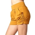 thumbnail image 2 of Uhndy Women Summer Plus Size Shorts Harem Shorts Elastic Waist Yoga Shorts Stretch Soft Pocket Shorts Yellow XL, 2 of 5