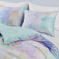 thumbnail image 6 of Intelligent Design 3 Piece Twin/Twin XL Size Watercolor Tie Dye Printed Bedding Set, Aqua Comforter Set with Throw Pillow, 6 of 8