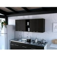 thumbnail image 2 of Tuhome Portofino 150 Wall Cabinet, Double Door, Two External Shelves, Two Interior Shelves -Black, 2 of 8