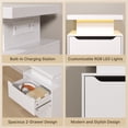thumbnail image 5 of Aiho 3 Pieces White Bedroom Furniture Set, 8 Drawers Wooden Dresser and 2 Nightstands with LED Lights, Large Storage for Bedroom Living Room Apartment, 5 of 11