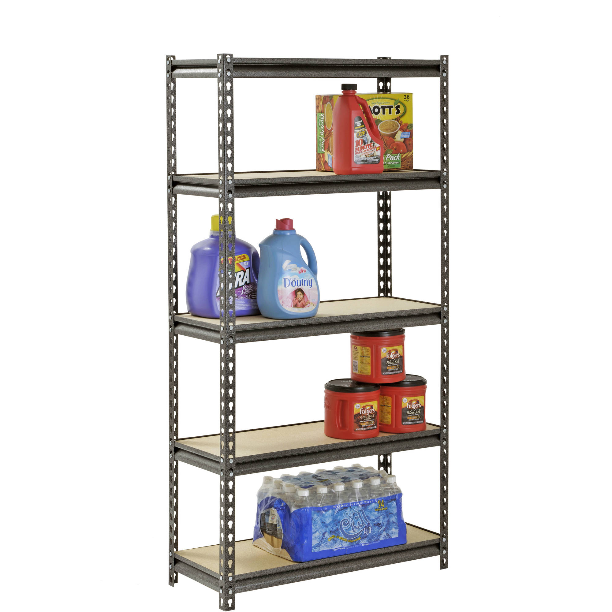 Muscle Rack 30"W x 12"D x 60"H 5-Shelf Steel Freestanding Shelves, 500 lbs. Capacity per Shelf; Silver - image 2 of 6