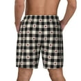 thumbnail image 4 of Balery Black Plaid Heart Mens Swim Trunks Swim Shorts for Men Quick Dry Inseam Beach Shorts with Compression Liner Pocket-Large, 4 of 9