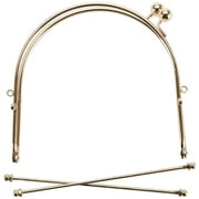 Metal Purse Frame W/Ball Clasp & Loops 6"-Gold, Pk 1, Lacis