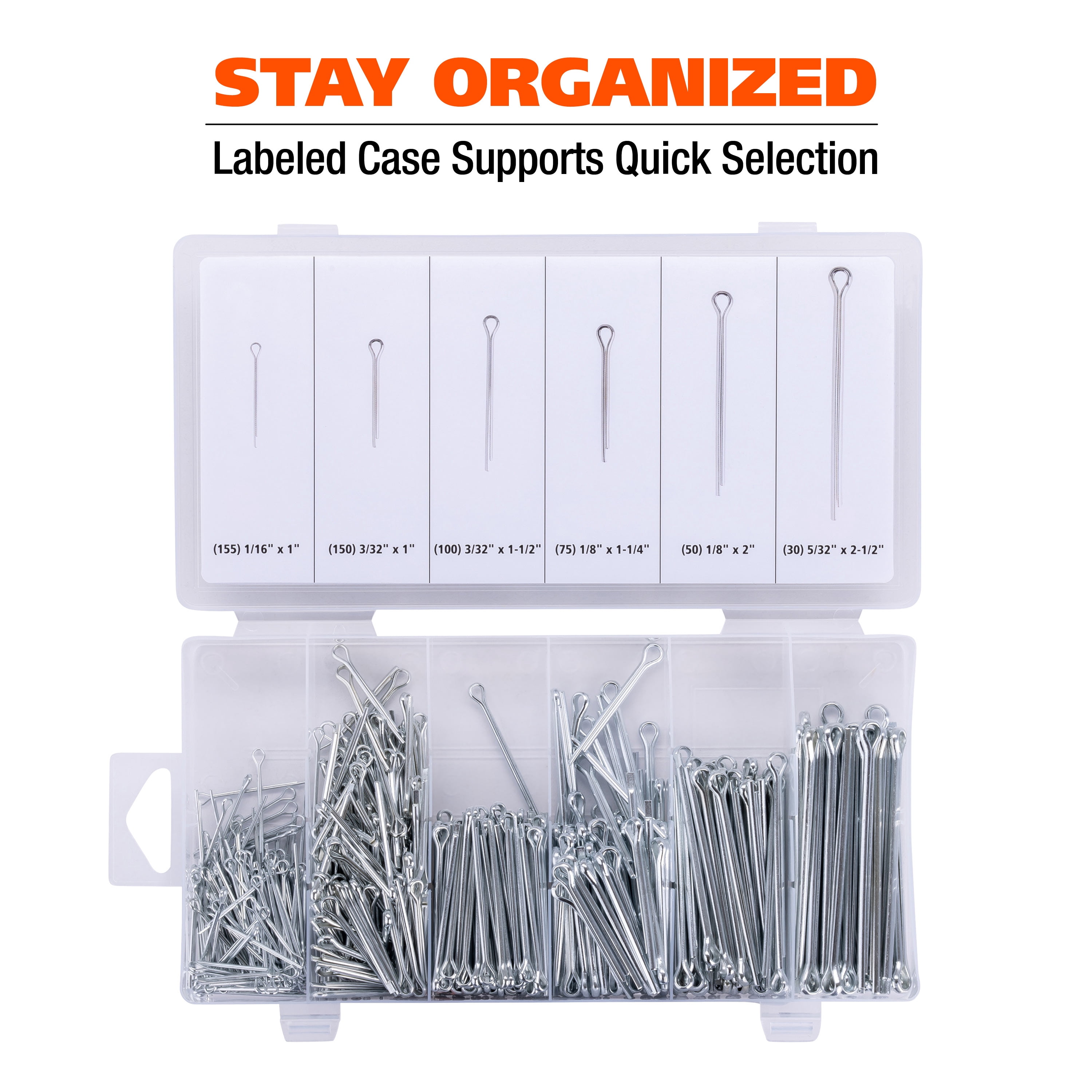 Great Neck Tools Cotter Pin Assortment, 560 Piece Set
