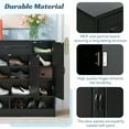 thumbnail image 3 of 47.2" Shoe Cabinet, Modern Sleek Shoe Storage Organizer with Adjustable Shelves and Open Space, Free Standing Minimalist Large Shoe Rack Organizer for Entryway, Hallway, Closet, Black, 3 of 7