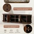 thumbnail image 3 of 70" Farmhouse Wooden TV Stand with Sliding Tambour Door, Fluted Media Console Cabinet with Adjustable Storage,  TV Cabinet for TVs up to 75", Walnut, 3 of 9