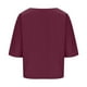 thumbnail image 5 of Vestidos Casuales Para Mujer, Blusas De Mujer De Moda Blusas casuales lisas para mujer, blusa de verano de moda con cuello redondo y mangas 3/4, 5 of 6