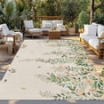 thumbnail image 2 of Watercolor Floral Outdoor Rug for Patio/Deck/Porch, Non-Slip Large Area Rug 3 x 5 Ft, Spring Leaves Flowers Botanical Beige Indoor Outdoor Rugs Washable Area Rugs, Camping Rug Carpet Runner, 2 of 8