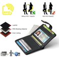 thumbnail image 5 of (Negro) Cartera delgada para mujer, tarjetero plegable de piel sintética con llavero, tarjetero plegable con bloqueo RFID con bolsillo para monedas con cremallera, ventana de identificación y llaver, 5 of 5