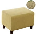 thumbnail image 2 of 2024 Elastic Storage Ottoman Slipcovers Checked Rectangle Footrest Sofa Cover Washable Removable Footstool Protector, 2 of 6