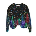 thumbnail image 4 of Women's Christmas Clothing Loose Graphic Sweatshirt Crewneck Long Sleeve Xmas Holiday Festive Tops for Women (XL, Multicolor), 4 of 6
