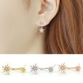 thumbnail image 3 of UDIYO Elegant Fashion Snowflake Rhinestone Crystal Dangle Earrings for Female Daily Outfits, 3 of 7