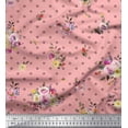 thumbnail image 1 of Soimoi Pink Velvet Fabric Leaves,Small Circle & Floral Print Sewing Fabric BTY 58 Inch Wide, 1 of 3