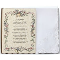 Wedding Collectibles To My Daughter Embroidered Wedding Premium Cotton Handkerchief, Multicolor