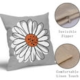 thumbnail image 4 of Orange White Daisy Pillow Covers 18x18 Set of 2 Spring Summer Gray Colored Decorative Throw Pillows Outdoor Modern Art Flower Pillowcase Square Linen Cushion Case for Home Sofa Couch Bed, 4 of 6