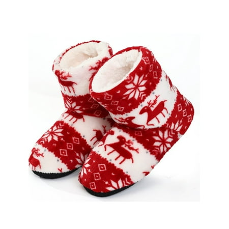 

Woobling Christmas Patterns Slipper Shoes Winter Warm Socks