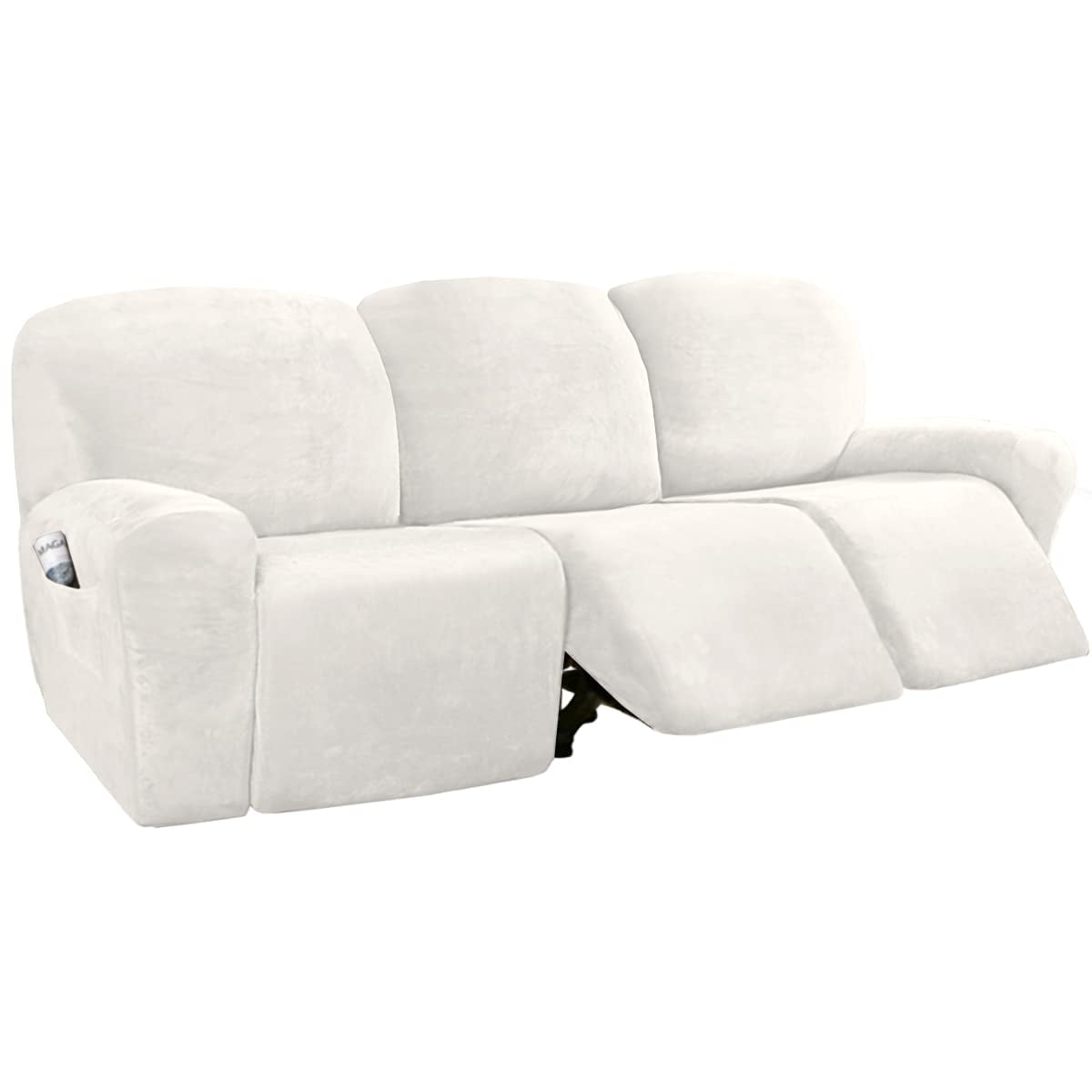 3 Piece XL Sofa Cushion Covers, Taupe H.VERSAILTEX Super Stretch Individual Seat Cushion Covers Sofa Covers Couch Cushion Covers Slipcovers Featuring Thick Jacquard Textured Twill Fabric