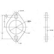 2.5 Flat 2 Hole Flange Oval