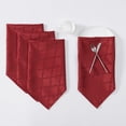 thumbnail image 2 of THD Monie Burgundy Square Napkins, Elegant Jacquard Fabric Dining Napkins, Advanced Water Resistance, Geometric Lattice Pattern - Burgundy (Set of 4, 20 x 20 inch), 2 of 5