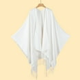 thumbnail image 2 of Dwellite Shawl Wraps For Women,Shawl Wraps Women Knitted Shawls Wrap Cardigan Cape Wool Knitted Shoulder Tops Shawls Scarf 2025 White, 2 of 3