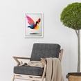 thumbnail image 2 of Flying Dove Minimalist Painting With Vibrant Colours Pink Yellow Blue Artwork Framed Wall Art Print A4, 2 of 4