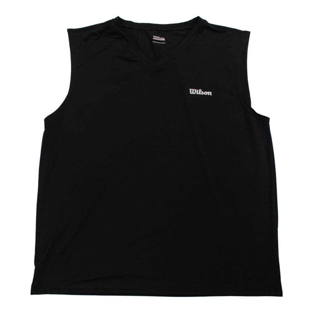 Playera Wilson para Hombre Sin Mangas Ultra Light Color Negro Talla 2EG