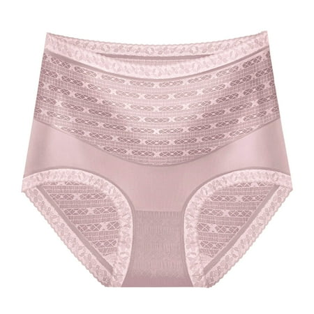 

CAICJ98 Cotton Underwear For Women Underwear High Waist Briefs Cotton Bottom Fork Honeycomb Carry Buttock Belly In Pink XL