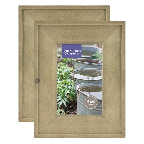 Better Homes and Gardens 4x6 Rustic Wood Picture Frame, 2pk