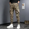 thumbnail image 2 of Pantalones cargo ajustados y holgados de estilo coreano para hombre, pantalones largos de corte regular, económicos y de diseñador de moda informal de lujo para hombre, 2 of 4