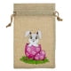 thumbnail image 1 of Bolsas de Pascua, bolsas de arpillera con cordón y diseño de conejito, bolsas de regalo, dulces marrones, recuerdos de fiesta, suministros para manualidades para cumpleaños, bodas y fiestas., 1 of 6