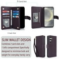 thumbnail image 3 of TECH CIRCLE For Galaxy S24 Ultra Wallet Case with Card Holder,PU Leather Flip Folio Shell Magnetic Closure Wrist Strap Kickstand Shockproof Protective Cover for Samsung Galaxy S24 Ultra,Darkpurple, 3 of 6