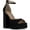 Black, variant on INC Womens Arya Buckle Faux Suede Platform Sandals