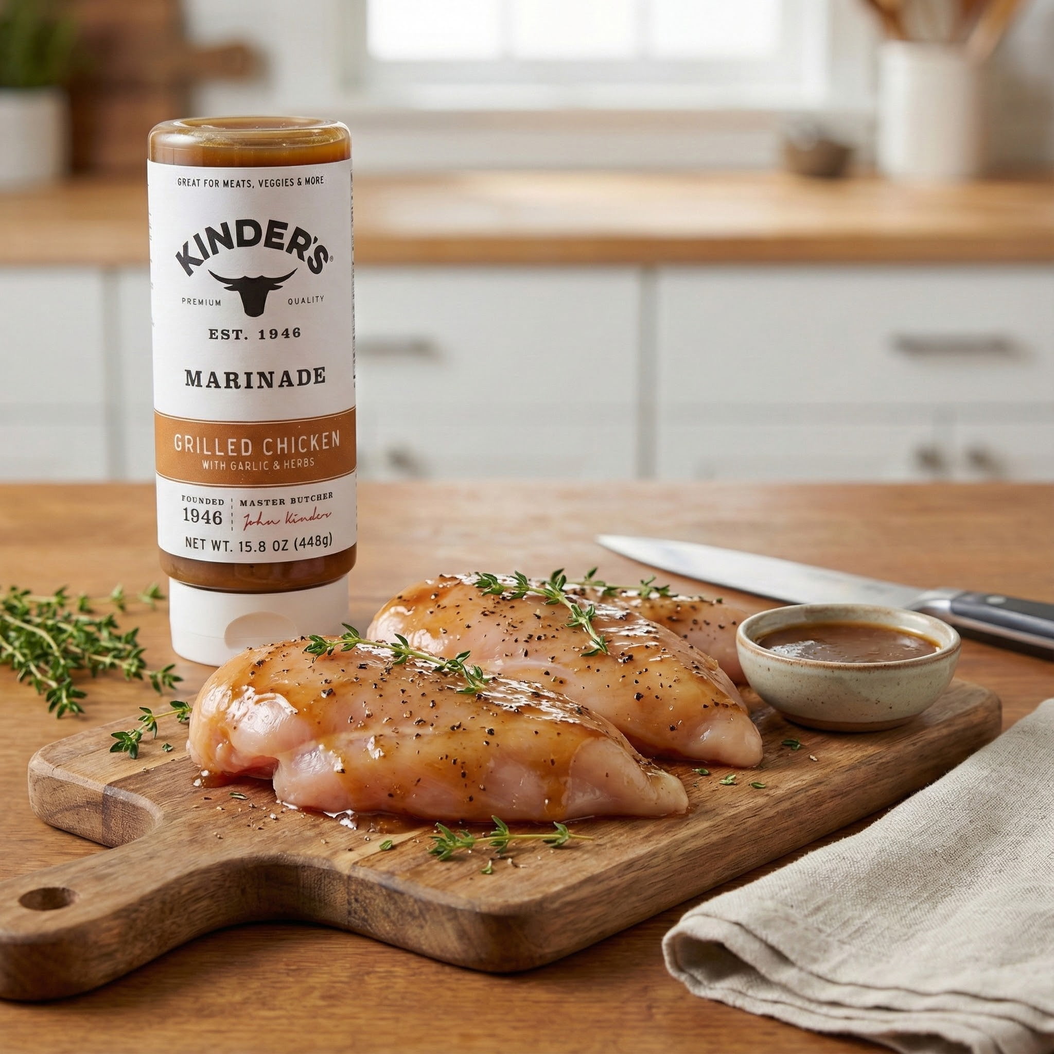 (3 pack) Kinder's Grilled Chicken Marinade for Chicken and Vegetables, 15.8 oz Bottle