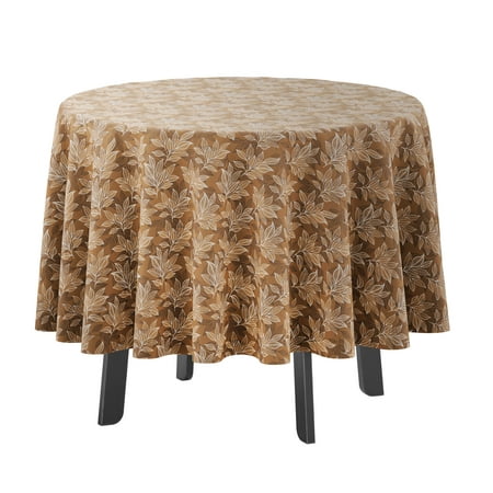 

Vargottam Indoor/OutdoorRoundTablecloth 58 InchRoundTablecloth Waterproof PatioTableCloths- Spring/SummerTableCovers for Backyard CircularTable/BBQs/Picnic -Light Brown