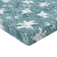 thumbnail image 4 of Ambesonne Modern Fitted Sheet, Brush Draw Floral Abstract, Queen Size, Cadet Blue and Grey Teal, 4 of 5
